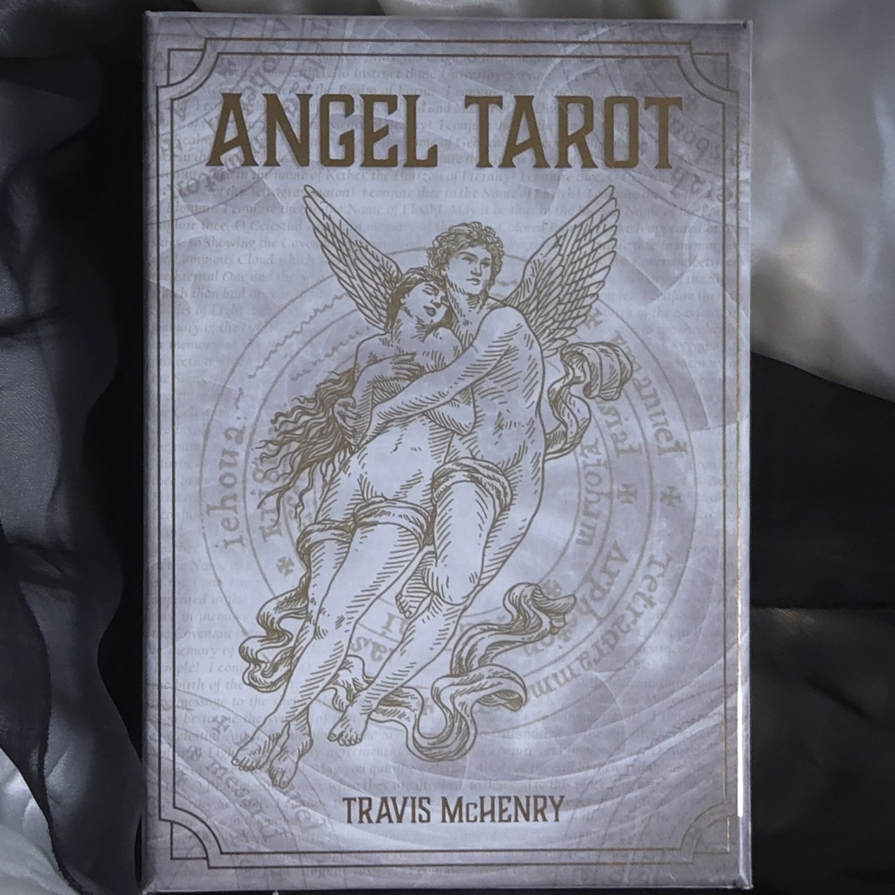 Angel Tarot Card Game With Gold Accents, Including big.
